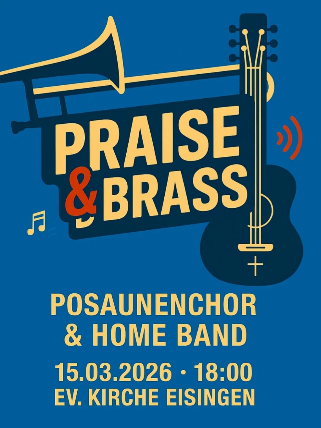 Praise & Brass 🎺🎸🎤
Am 15.03. laden wir euch herzlich zu einem besonderen Abend vom Home und Posaunenchor ein.
Freu dich auf Choräle bis Coldplay, Band, Trompete & Posaune und Gesang.
📆 Datum: 15.03.2026, 18:30 Uhr
📍 Ort: Ev. Kirche Eisingen
#praiseandbrass #cvjmeisingen #home #posaunenchor